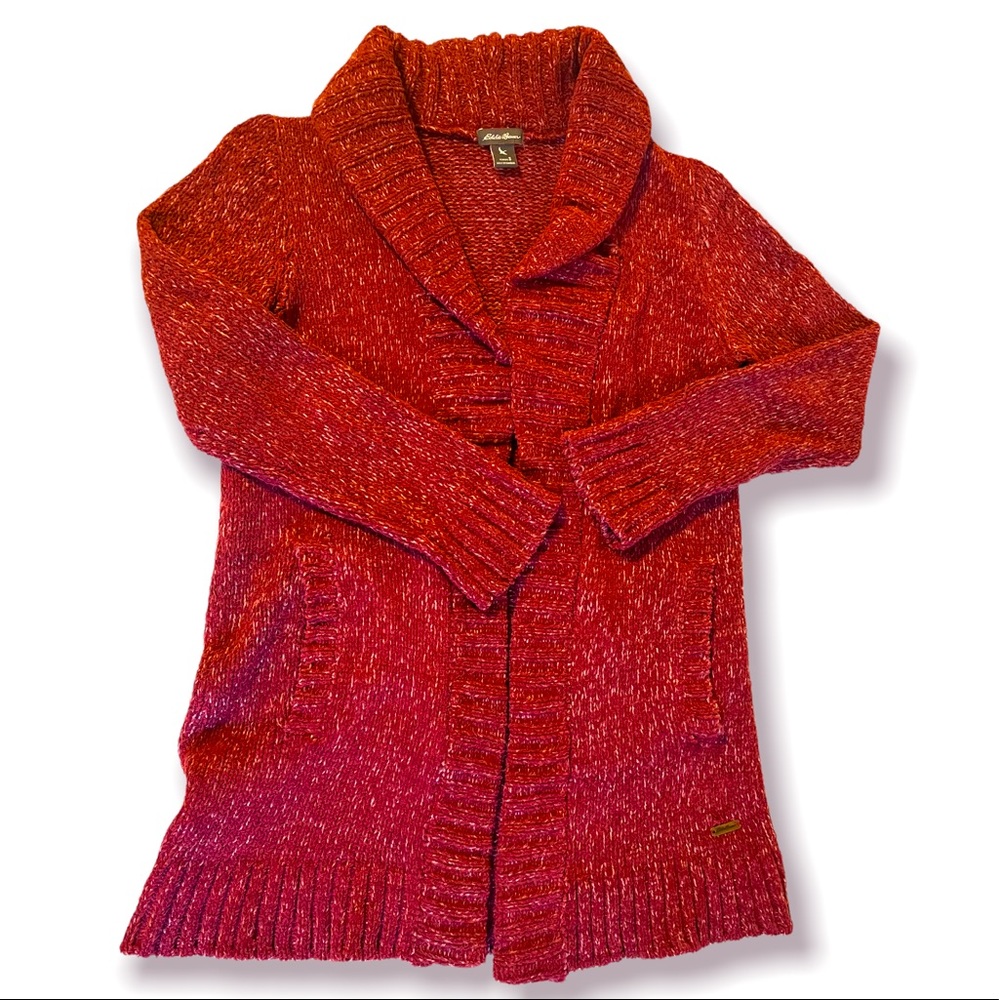 Eddie Bauer Cardigan Burgundy sz Small